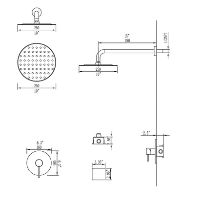 Complete Shower System with Rough-in Valve