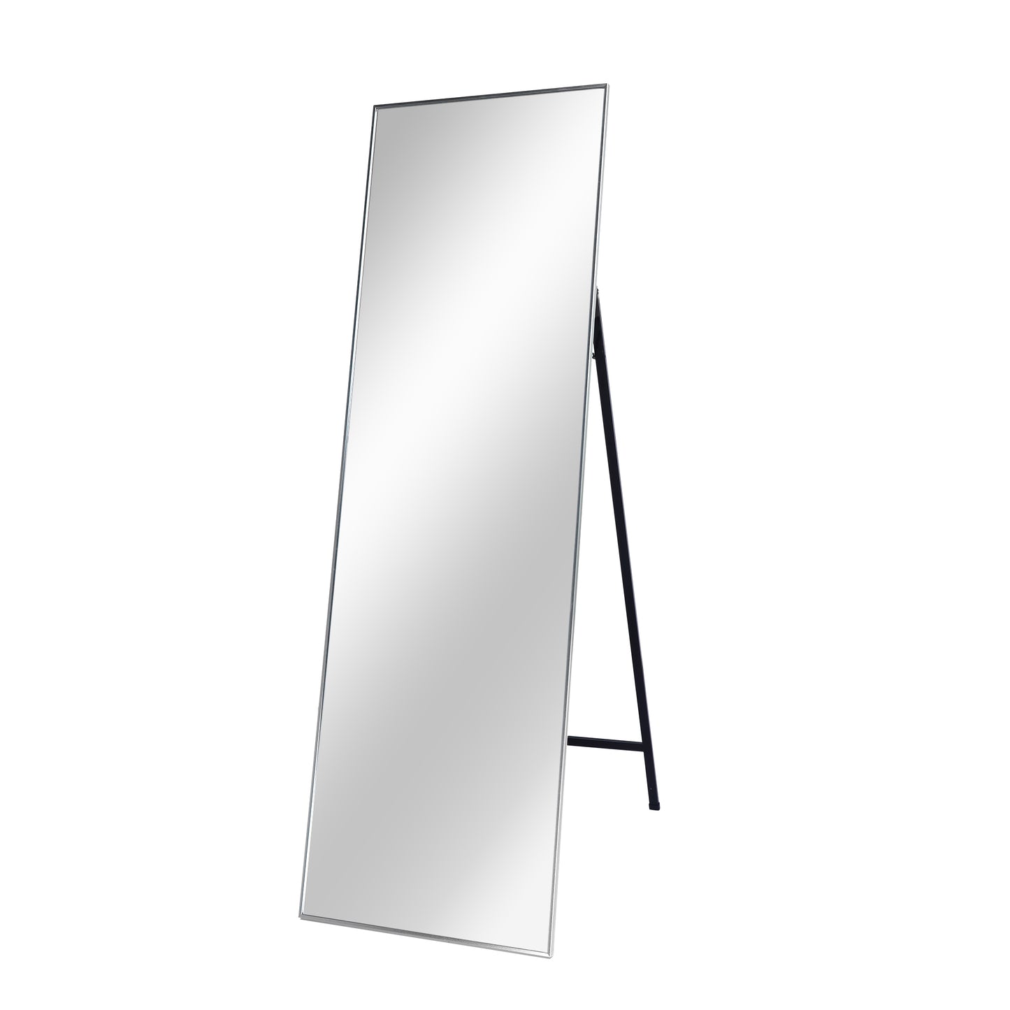 Full Length Mirror Standing Silver 65’’x22’’ for Bedroom with Aluminum Frame, Large Full Body Floor Mirror Wall Hanging or Leaning Modern Decor for Dressing, Living Room, Entryway or Dorm