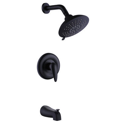 TrustMade Pressure Balanced Shower Faucet with Rough-in Valve with Diverter, Matte Black