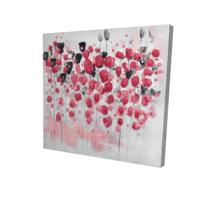 Abstract pink flowers field - 16x16 Print on canvas