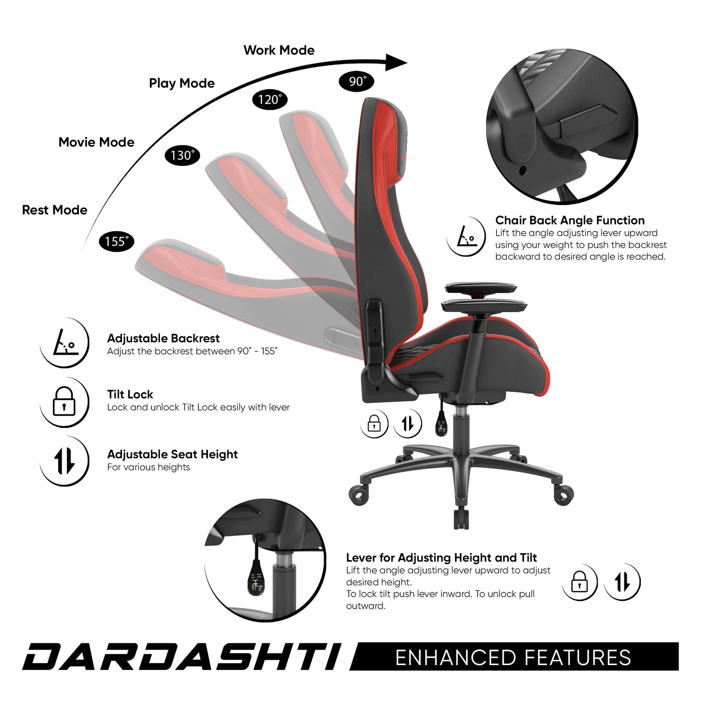 Dardashti Gaming Chair - Red