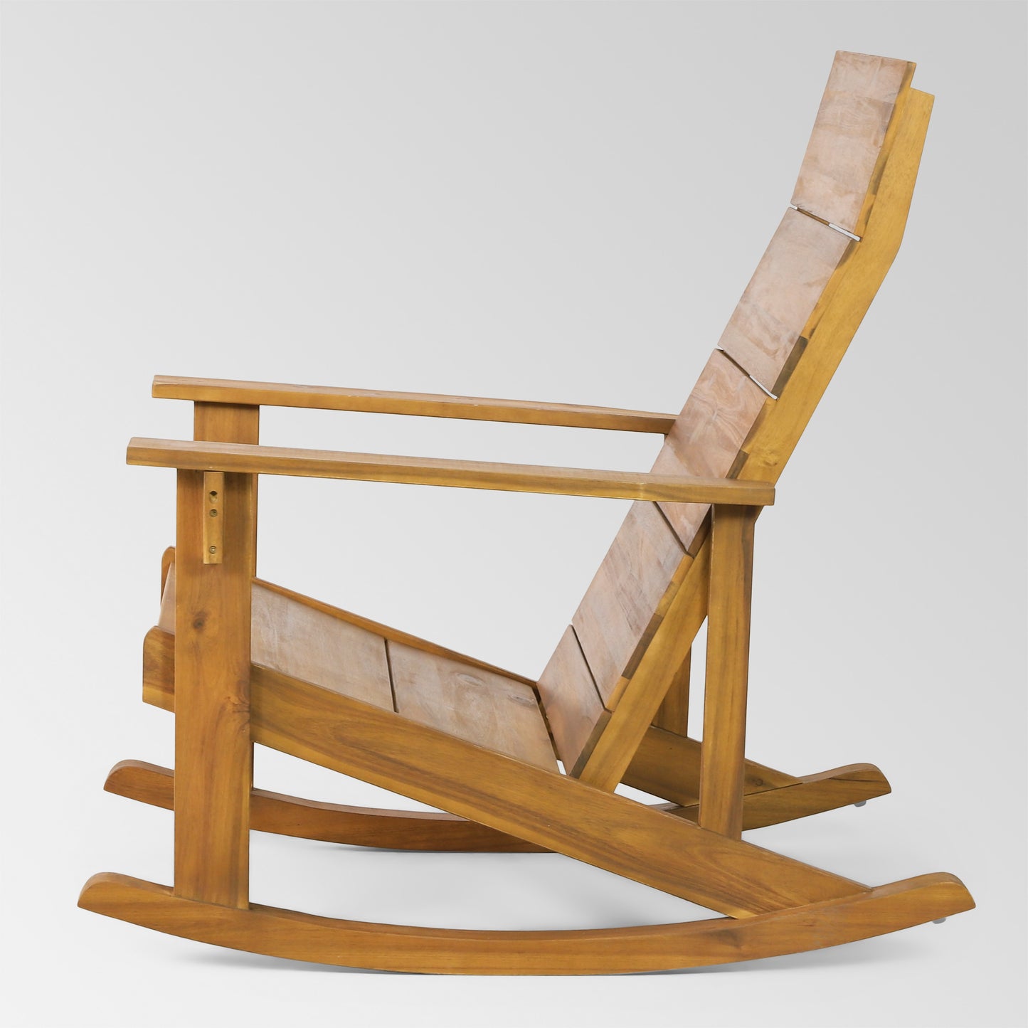 Wooden Outdoor Rocking Chair Adirondack Teak finish  （Set of 2）