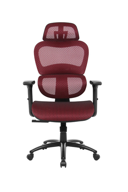 Ergonomic mesh chair with 3D arms in RED color