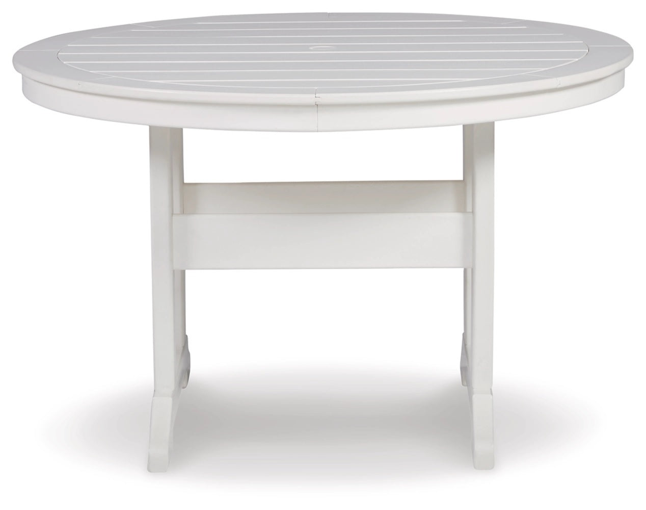 Ashley Crescent White Contemporary Luxe Outdoor Dining Table P207-615