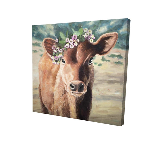 Cute jersey cow - 32x32 Print on canvas