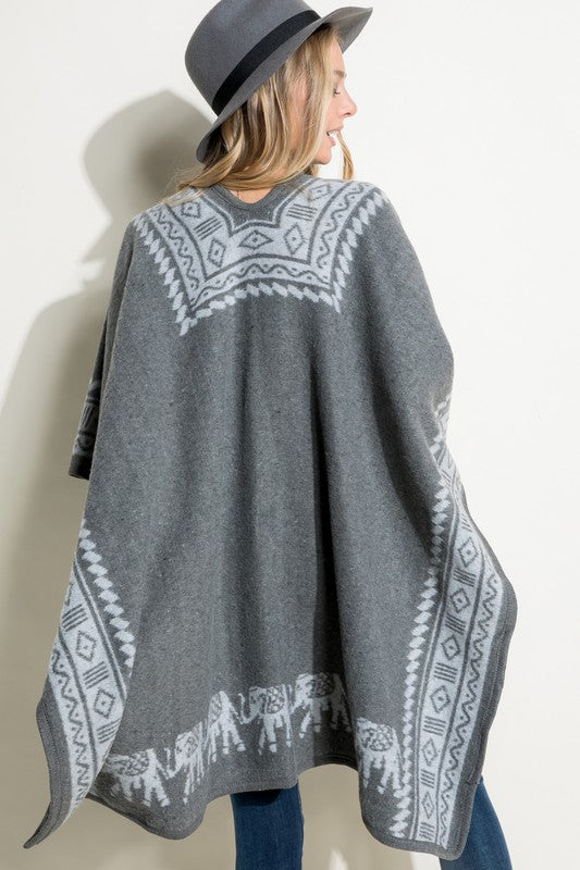 SOFT THICK PONCHO SHAWL CAPE