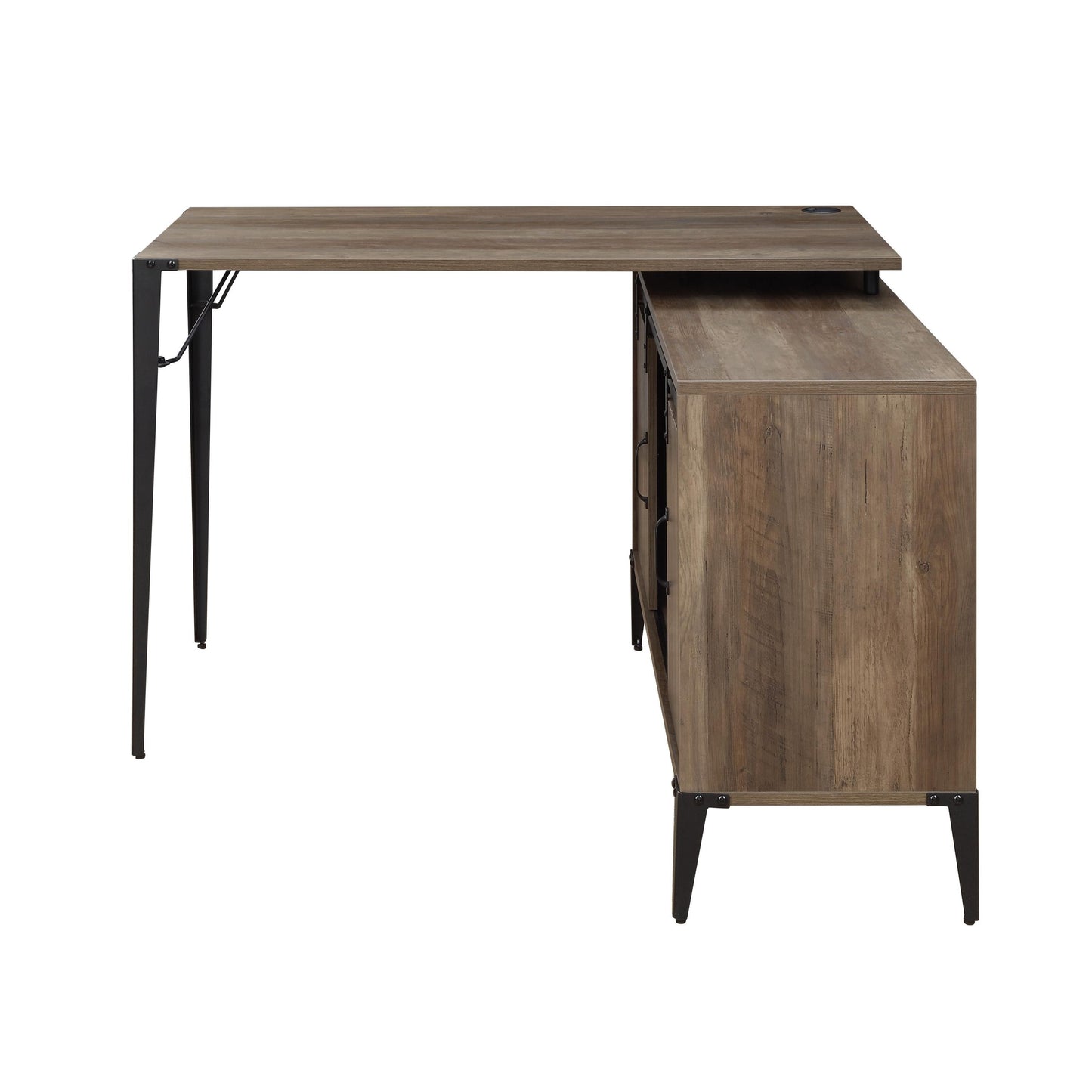 ACME Zakwani Writing Desk, Rustic Oak & Black Finish OF00010