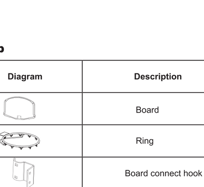 Basketball Board Set for 12 14ft trampoline ONLY FOR SW0032 33