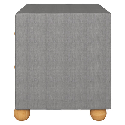 Modern Upholstered Storage Nightstand with 2 Drawers,Natural Wood Knobs,Dark Gray