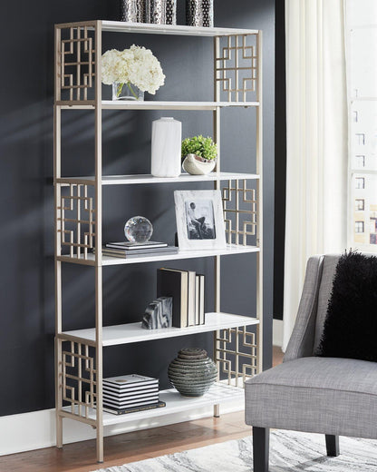 Ashley Glenstone Champagne+White Contemporary Bookcase A4000174