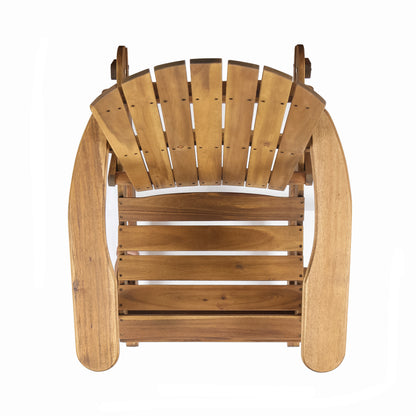 Vivian Outdoor Acacia Adirondack Rocking Chair Natural Wood