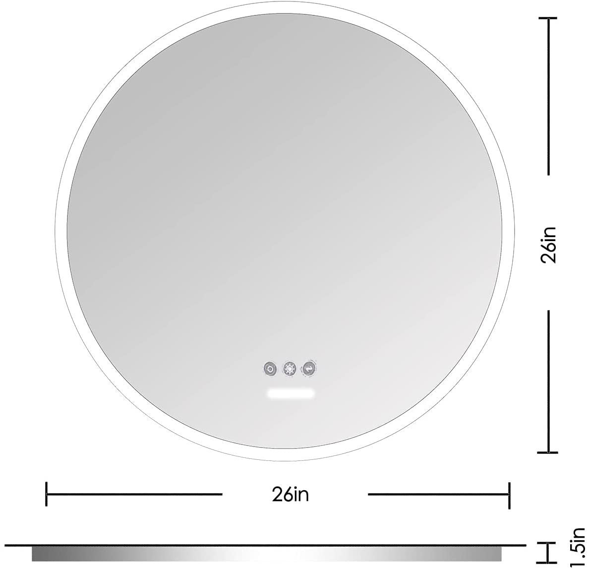 26 inch Acrylic LED Round mirror make up mirror,bathroom,bedroom