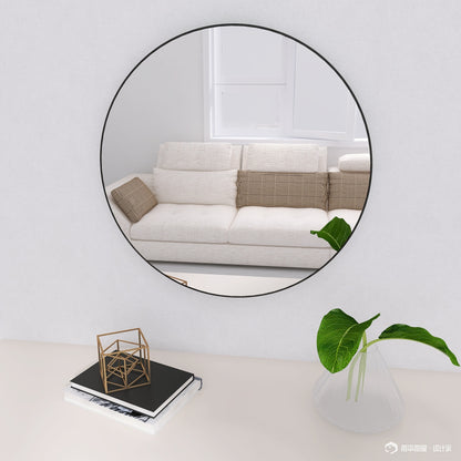 24"  Large Round Black Circular Mirror