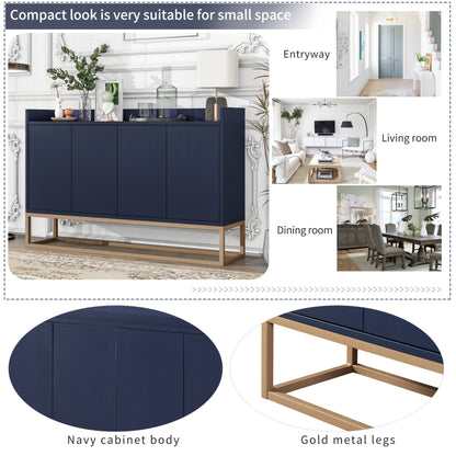 TREXM Modern Sideboard Elegant Buffet Cabinet with Large Storage Space for Dining Room, Entryway (Navy)