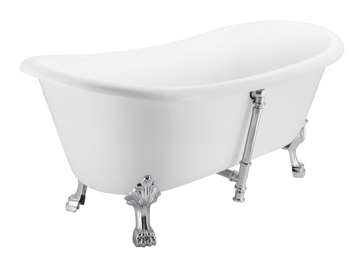 67" 100% Acrylic Freestanding Bathtub，Contemporary Soaking Tub，white bathtub