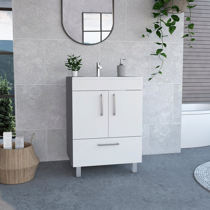 Clifton 2-Door Rectangle Single Bathroom Vanity White