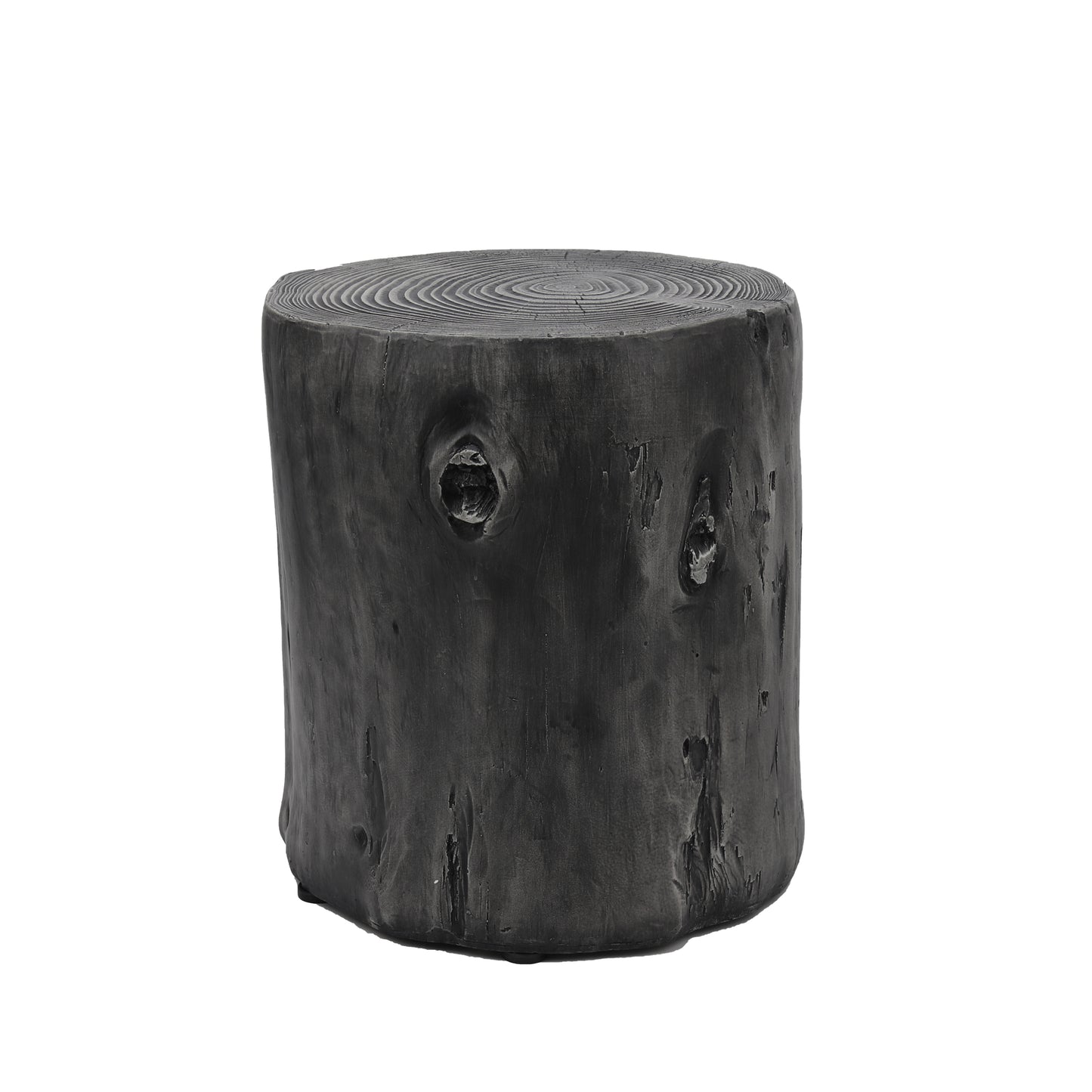 Outdoor Faux Wood Stump Side Table Coffee Table,Side table ,End Table Accent table Round Dark Grey