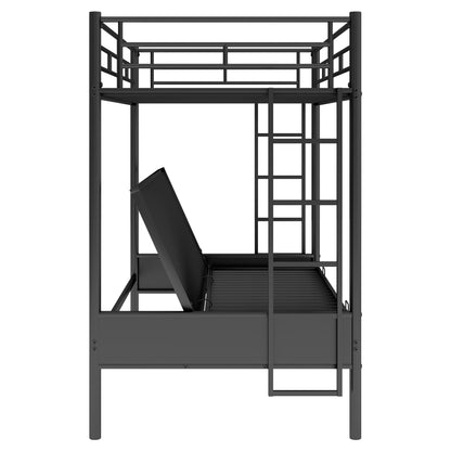 Twin over Full Metal Bunk Bed, Multi-Function,Black(OLD SKU:MF193079AAB)