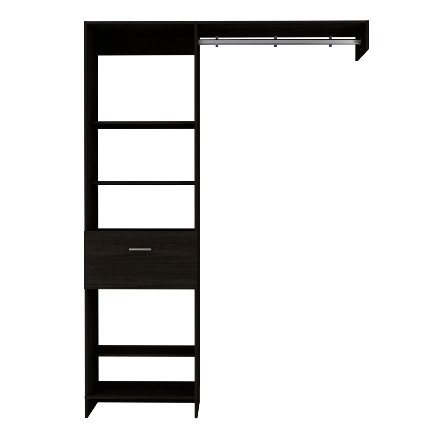 Lenox 1-Drawer 4-Shelf Closet System Black Wengue