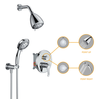 Large Amount of water Multi Function Shower Head - Shower System,  9-Function Hand Shower, Simple Style, Filter Shower, Chrome