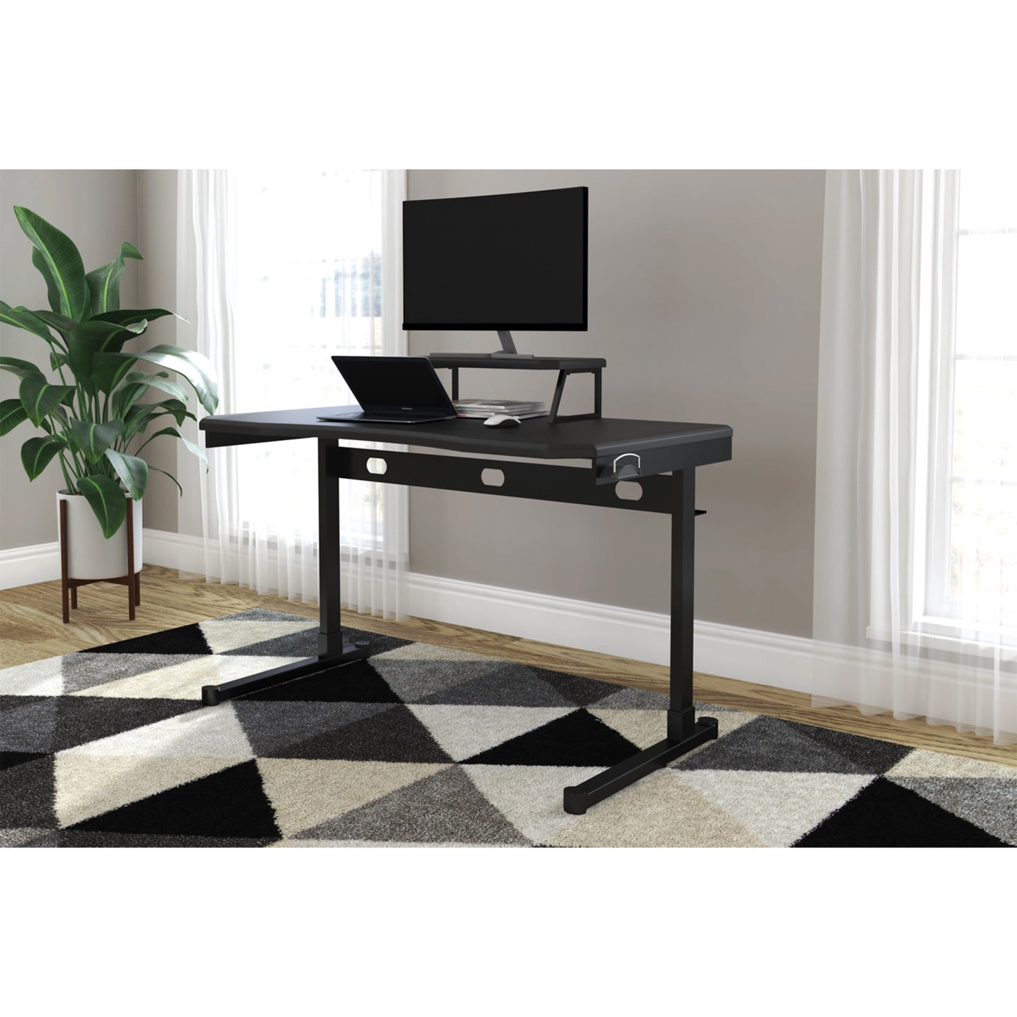 Ashley Lynxtyn 48" Black Contemporary Home Office Desk H400-111