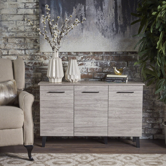 Emilia mid-century modern finished fiberboard multipurpose sideboard