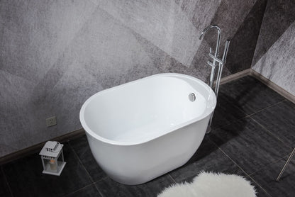 Contemporary Design Acrylic Flatbottom   Bathtub in White