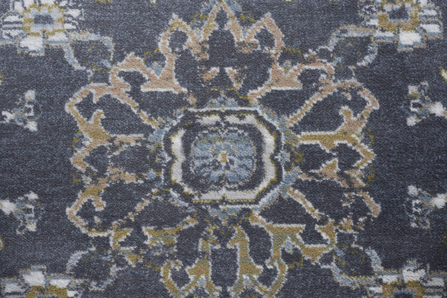 Damara Blue, Gray, and Multi-color Viscose Area Rug 8x10