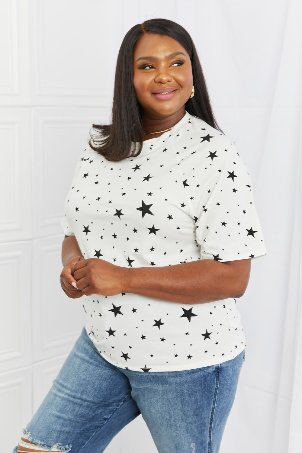 Zenana You're A Star Full Size Patterned T-Shirt