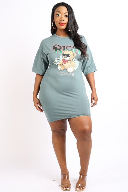 Rich bear printed t shirt dress