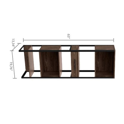 New London 1-Drawer Bookcase Dark Walnut