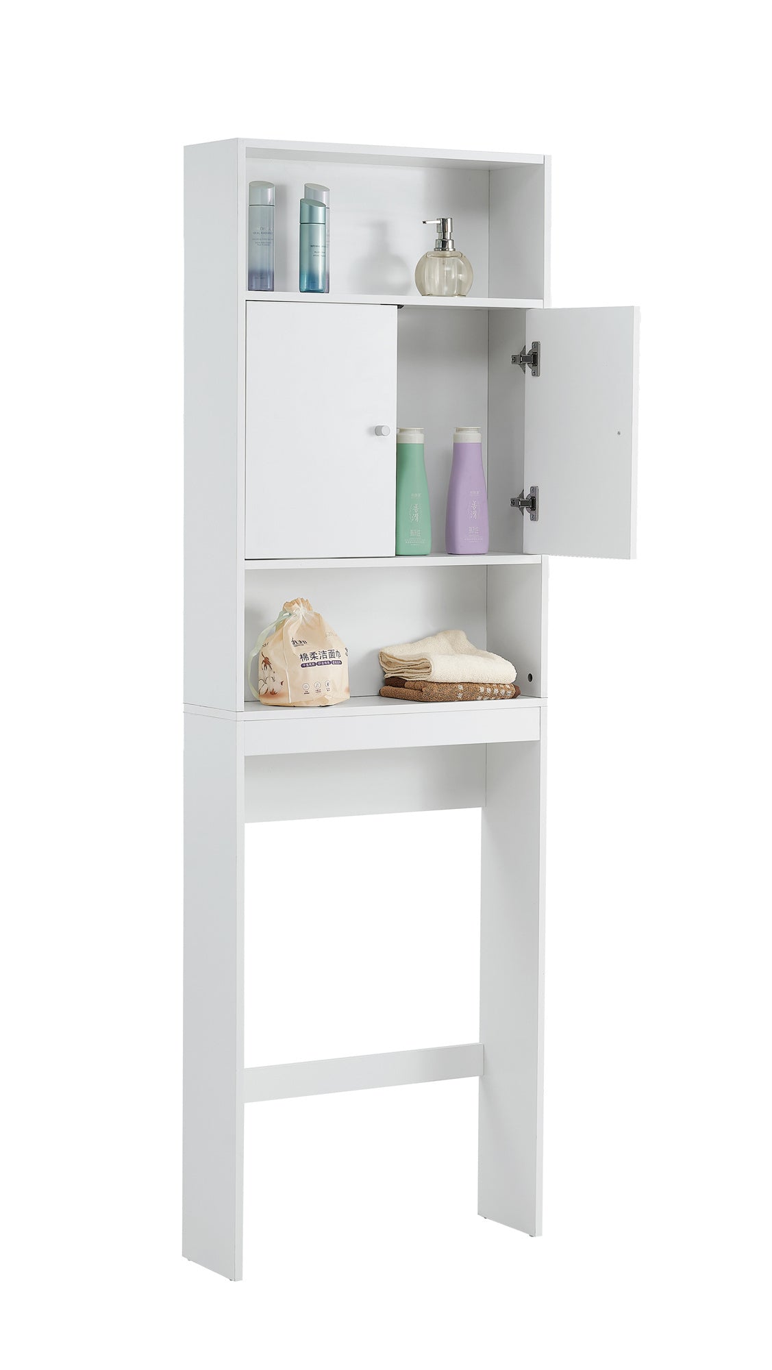 Home Bathroom Shelf Over-The-Toilet, Bathroom SpaceSaver, Bathroom, Tollilet storage cabinet,WHITE,MDF BOARD