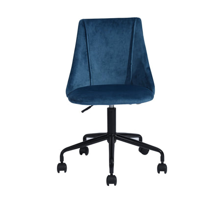 Velvet Upholstered Task Chair/ Home Office Chair - Blue