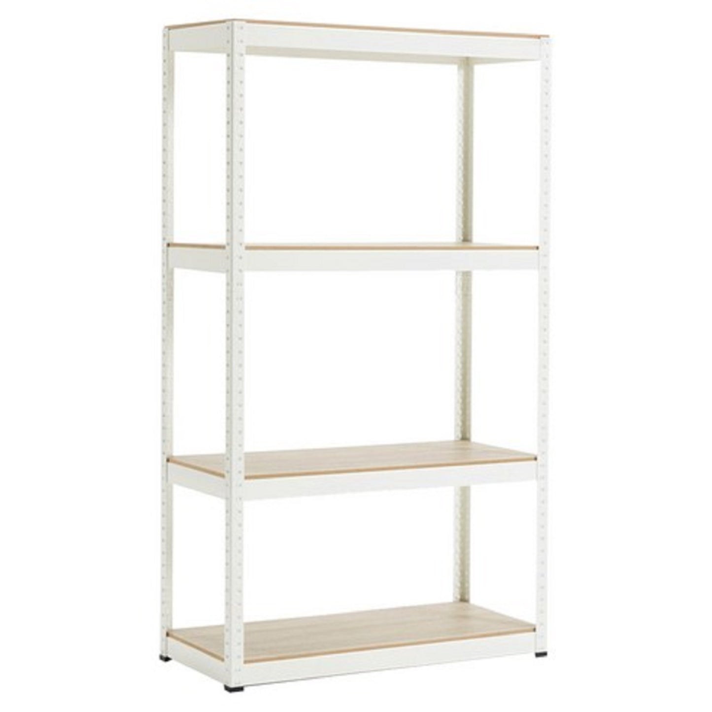 Storage Rack Shelving Unit Storage Shelf Steel Garage Utility Rack 4-Shelf Adjustable Shelves Heavy Duty Display Stand for Books, Kitchenware, Tools Bolt-Free Assembly 31.49"x 14.47"x 59” （White）