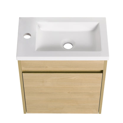 Bathroom Vanity With Single Sink,16 Inch For Small Bathroom,