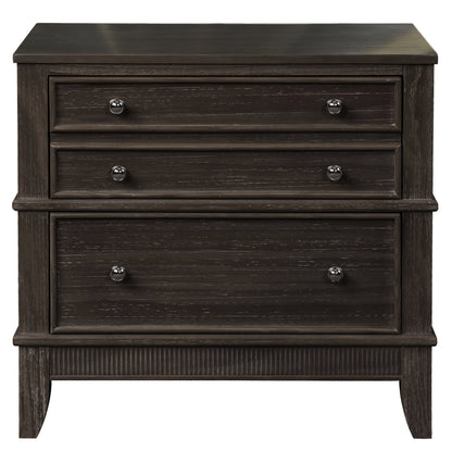 Hazel 3-Drawer Nightstand, Coffee