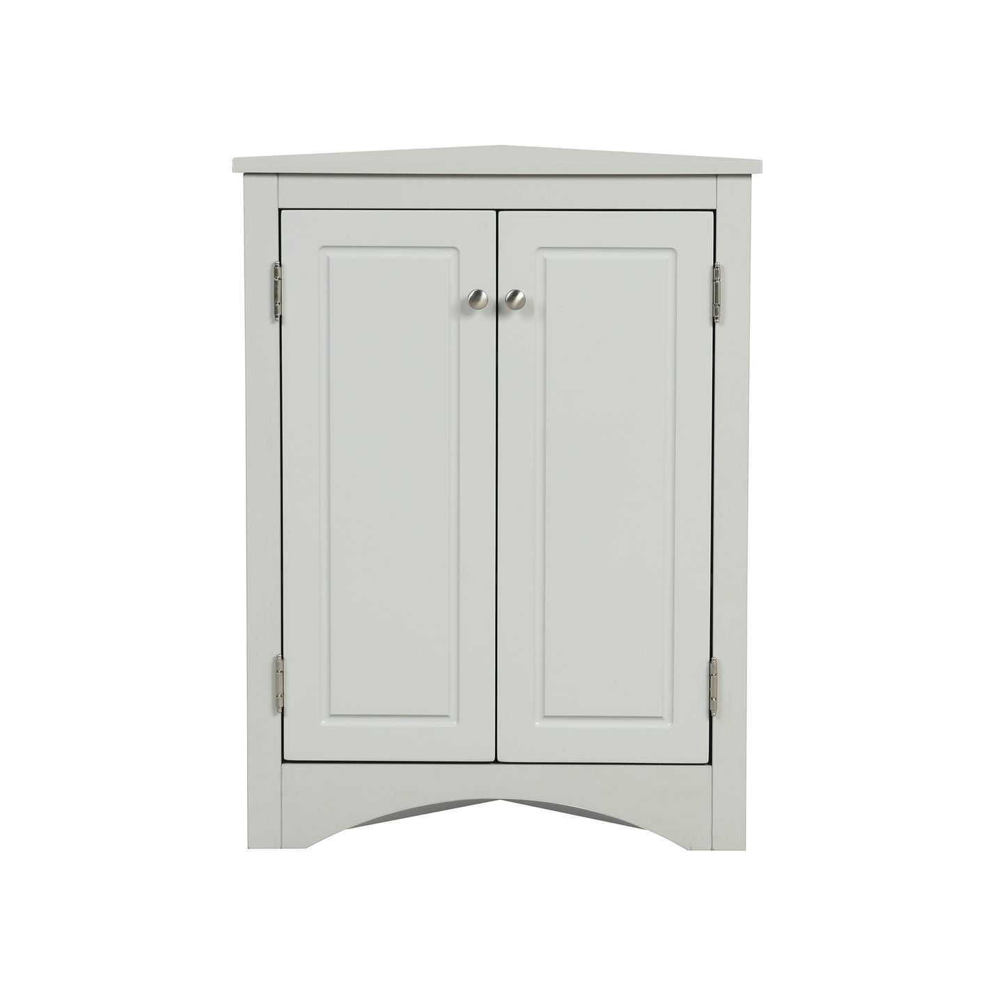 Grey Triangle Bathroom Storage Cabinet with Adjustable Shelves, Freestanding Floor Cabinet for Home Kitchen