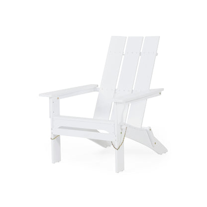 Gurekam Outdoor Acacia Foldable White  Adirondack Chair