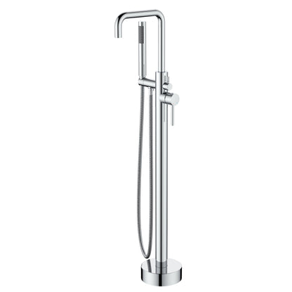 2 Spouts With Hand Shower Double Handle Floor Mounted Clawfoot Freestanding Faucet, Tub Faucet,Chrmoe