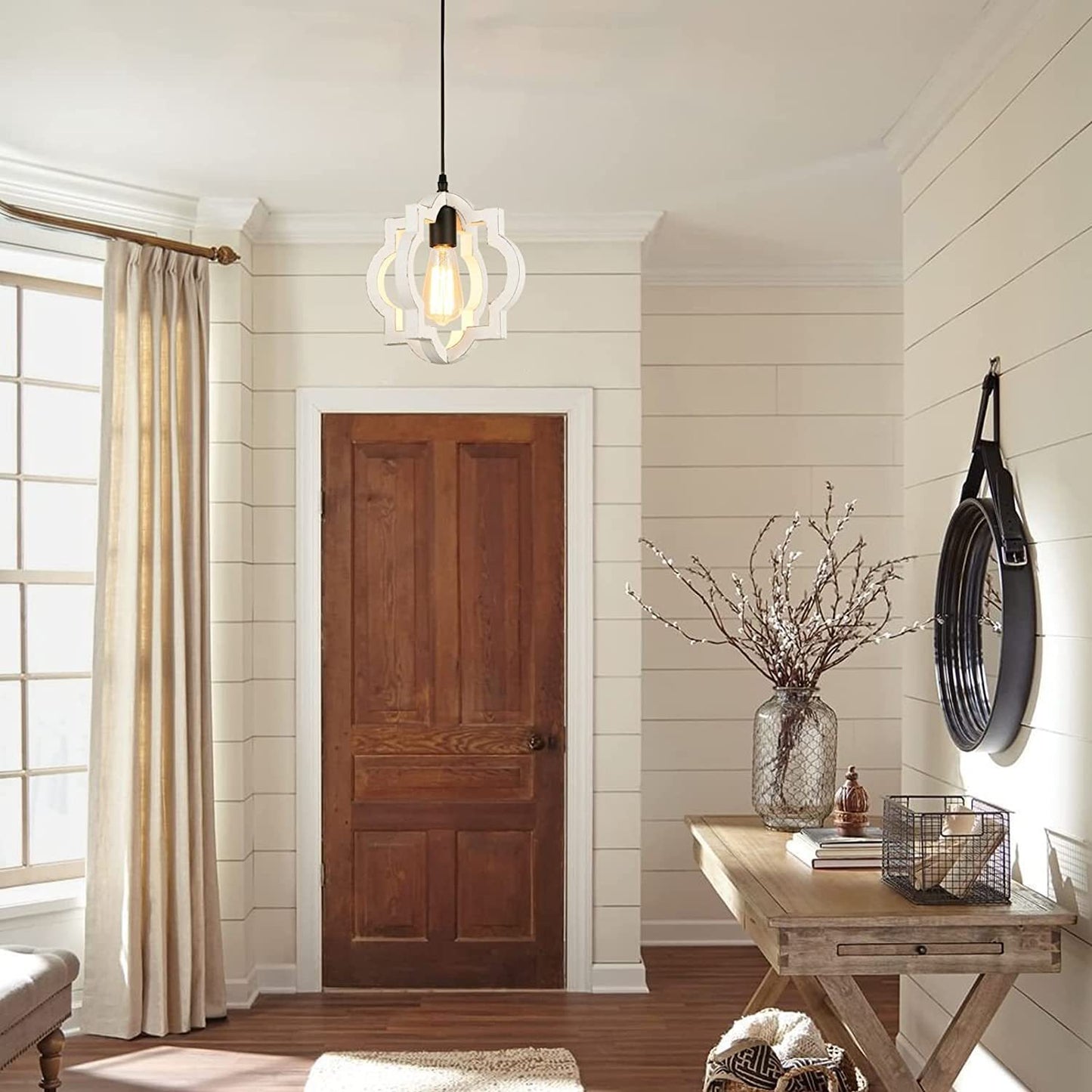 1-Light Farmhouse Orb Chandelier