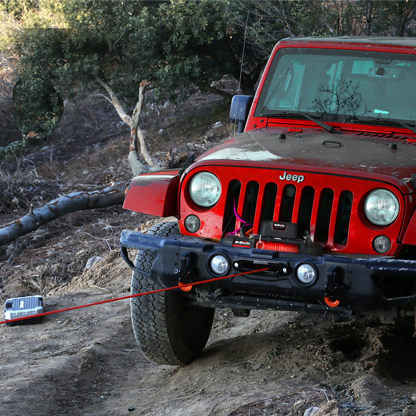 X-BULL 12V Synthetic Rope Winch-10000 lb. Load Capacity Electric Winch Kit,Waterproof IP67 Electric Winch with Hawse Fairlead, with Both Wireless Handheld Remote and Corded Control Recovery