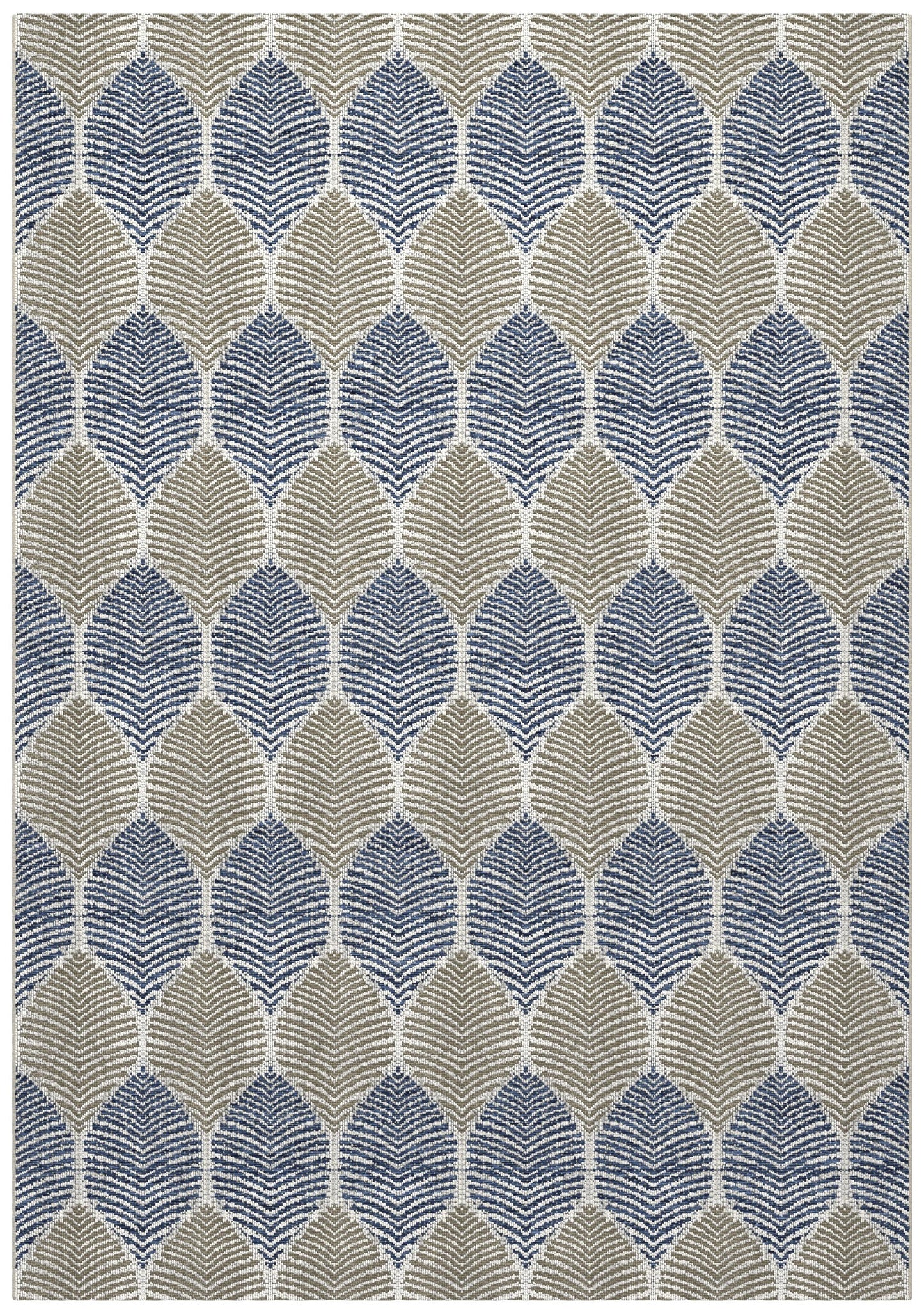 Foliage Blue, Beige Indoor / Outdoor Polypropylene Area Rug 8x10