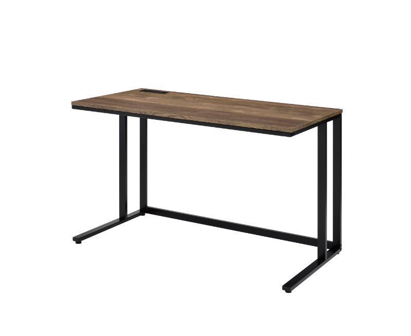 ACME Tyrese Built-in USB Port Writing Desk, Walnut & Black Finish 93096