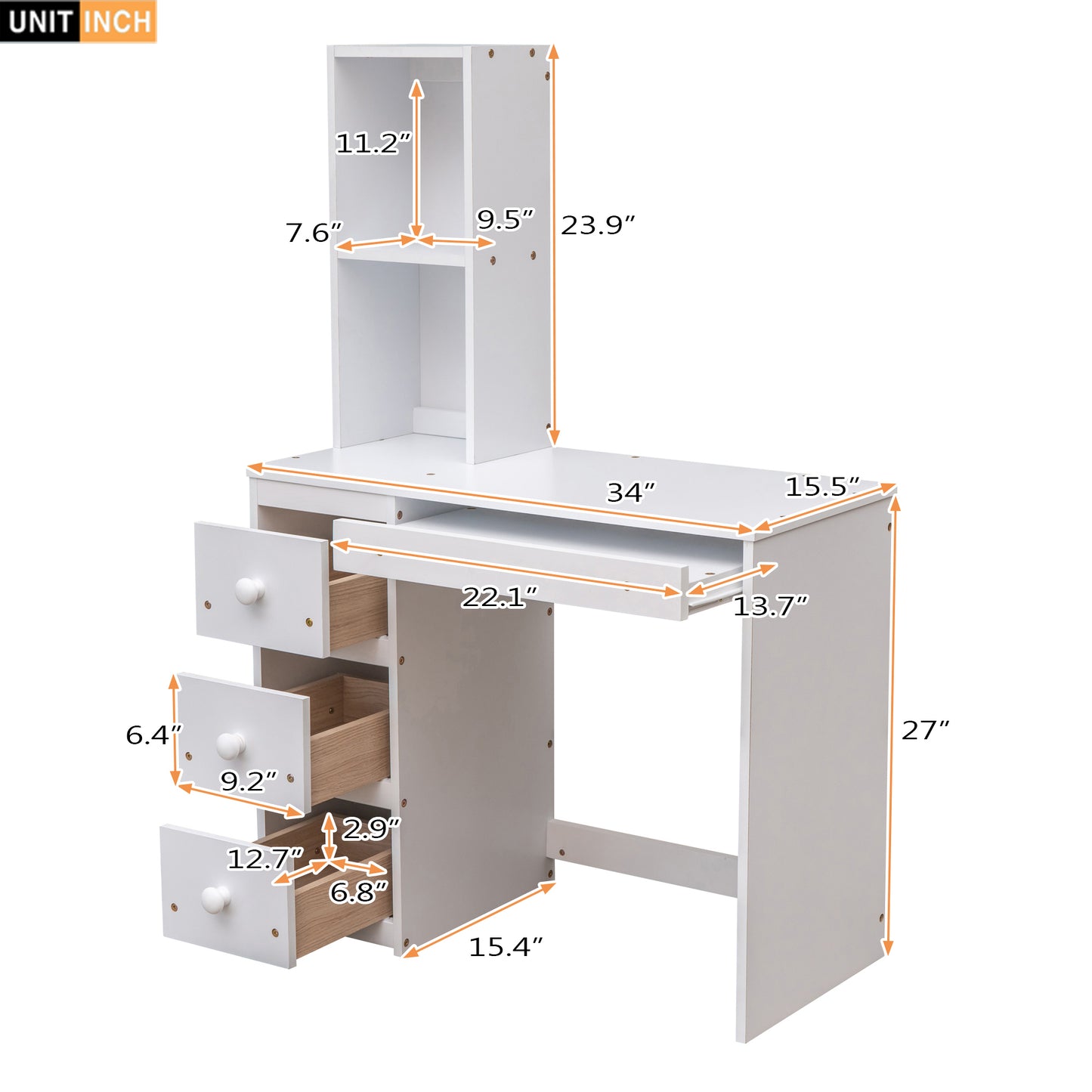 Twin Size Loft Bed with a Stand-alone Bed, Storage Staircase, Desk, Shelves and Drawers, White