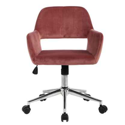 Velvet Upholstered Adjustable Swivel Office Chair, ROSE