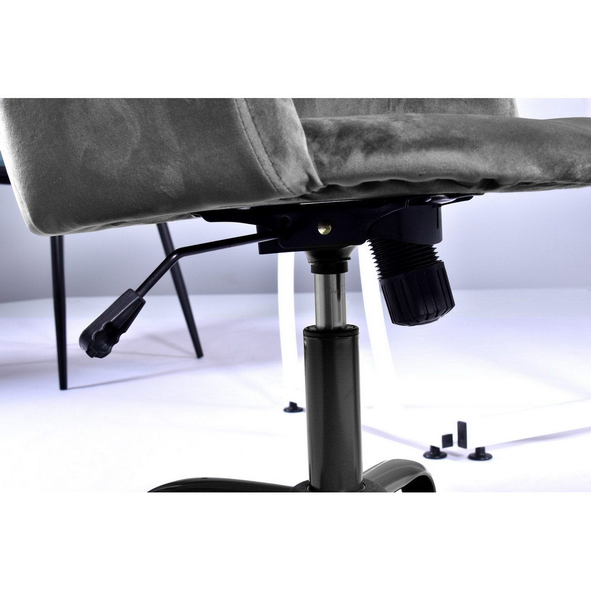 Velvet Upholstered Home office task chair - Dark Grey