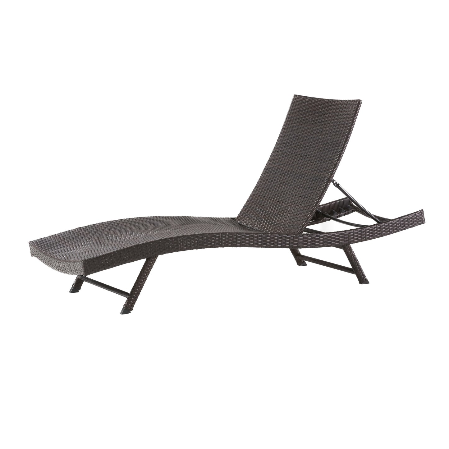 Eliana Outdoor Brown Wicker Adjustable Chaise Lounge Chair  Set of 2