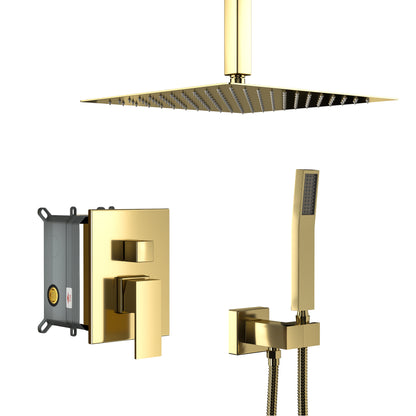 10" Rain Shower Head Systems,Gold,Ceiling Mounted shower