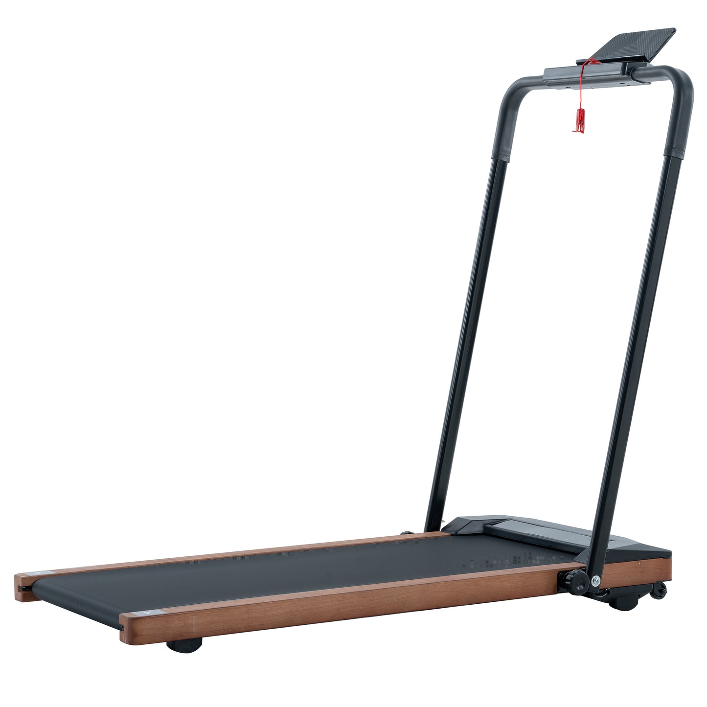 HP-P12ABK electric treadmill, folding treadmill, LCD display screen and mat holder;    Home Office Gym Stand, 2.25HP Electric， Wood Electric Treadmill with Remote Control, Walking Machine