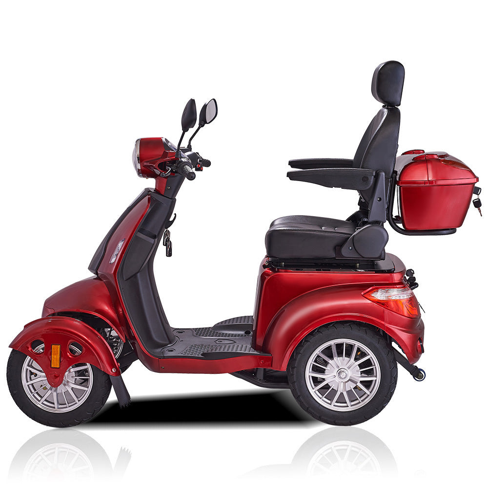 Fastest Mobility Scooter With Four Wheels For Adults & Seniors, Red